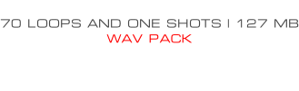 70 LOOPS AND ONE SHOTS | 127 MB WAV PACK